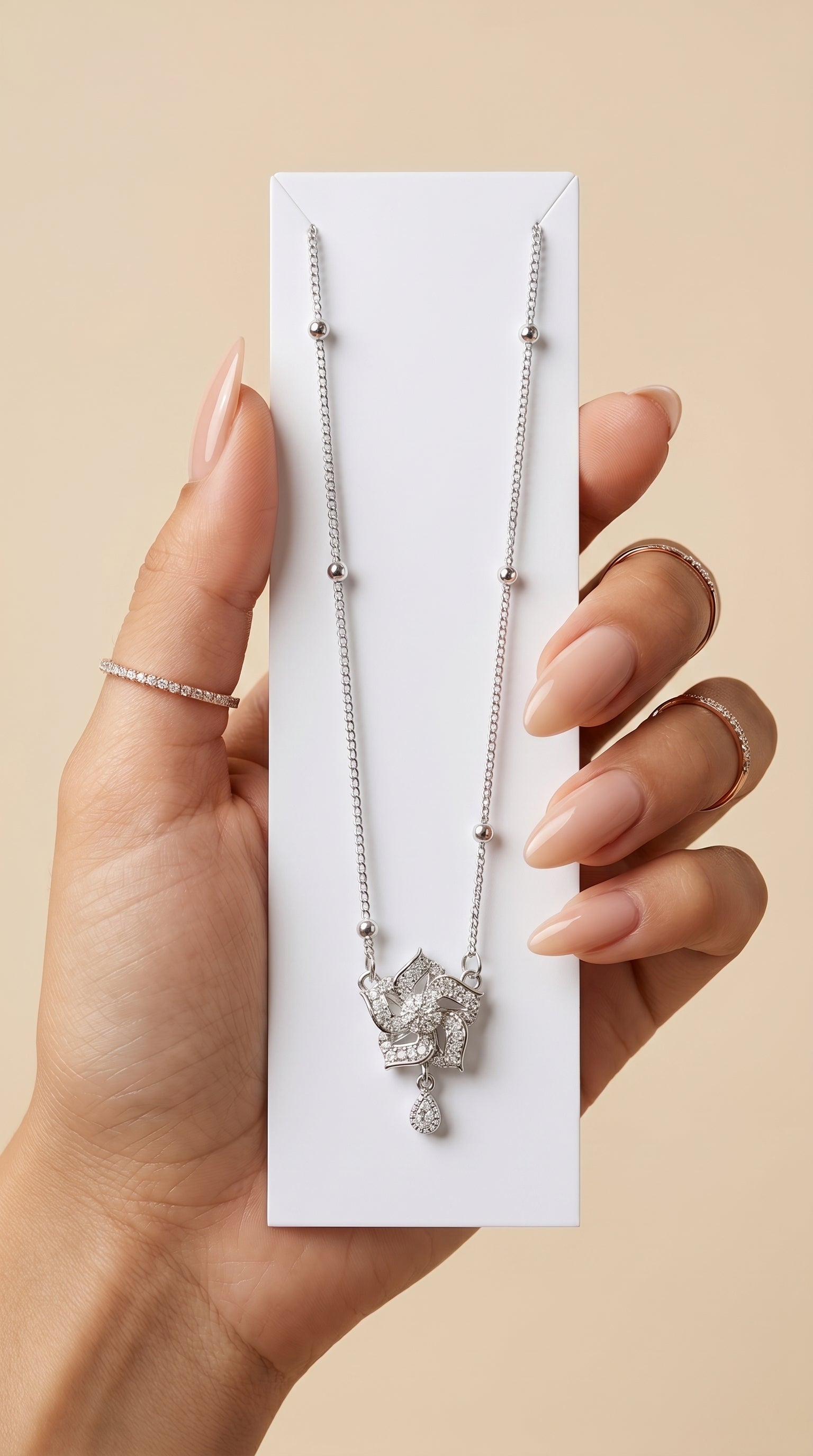Stellar Bloom Silver Crystal Pendant