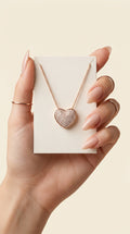 Radiant Rose Pave Heart Necklace