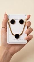 Onyx Orbit Herringbone Jewelry Set