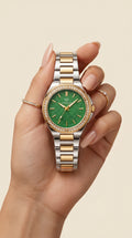 Emerald Luxe Two-Tone Statement Watch