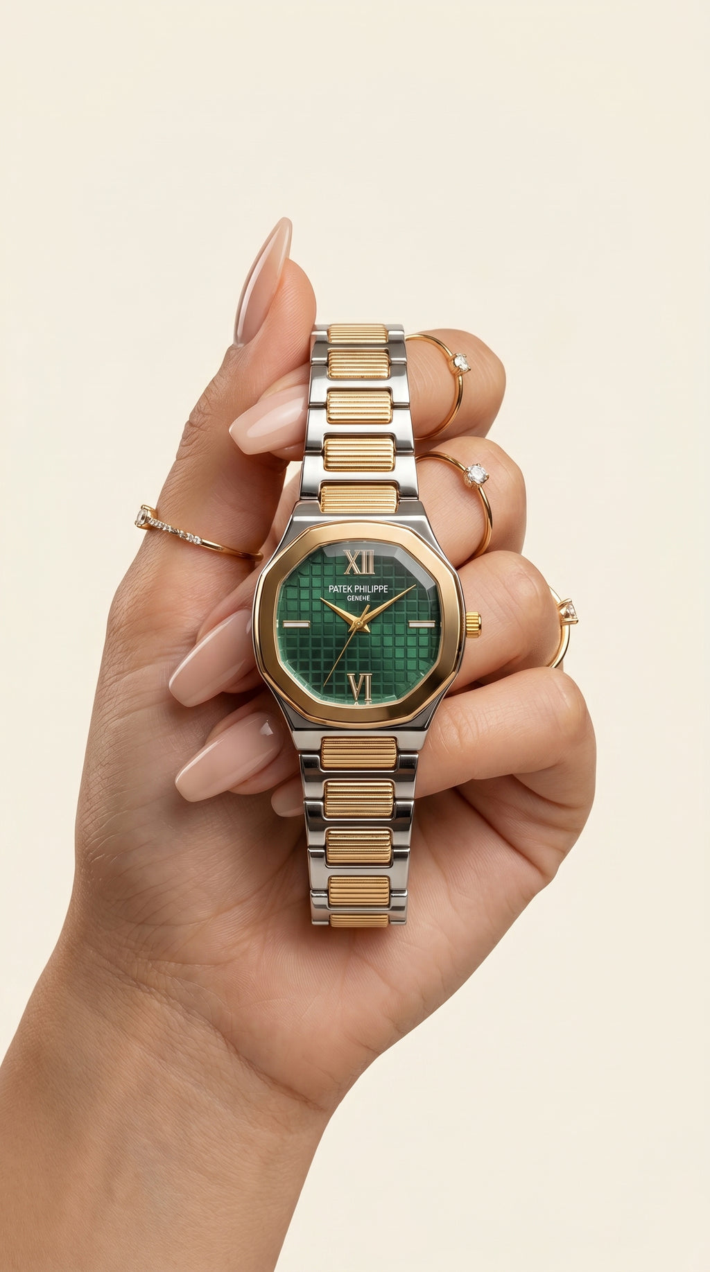 Emerald Essence Two-Tone Luxury Watch