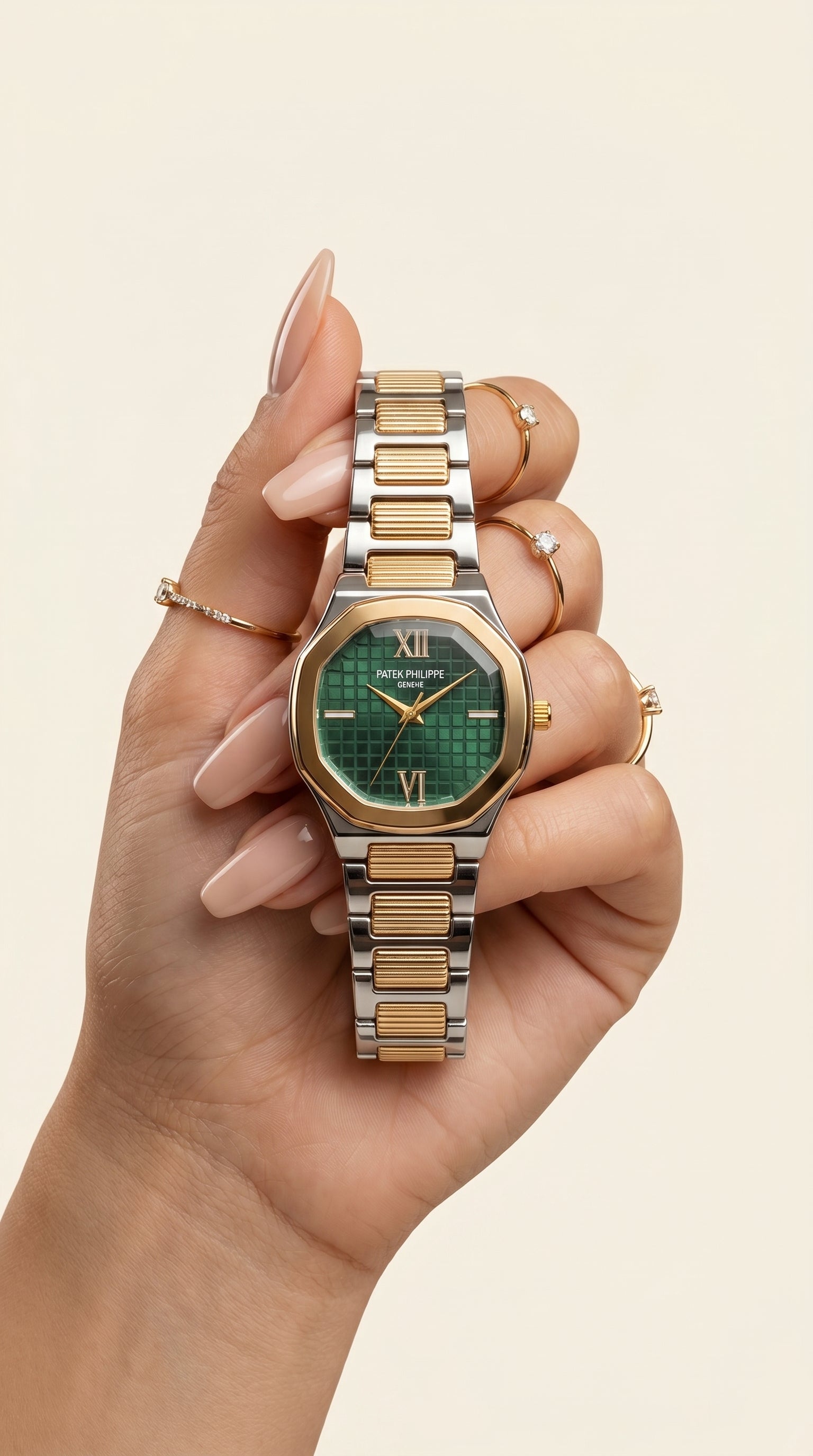 Emerald Essence Two-Tone Luxury Watch
