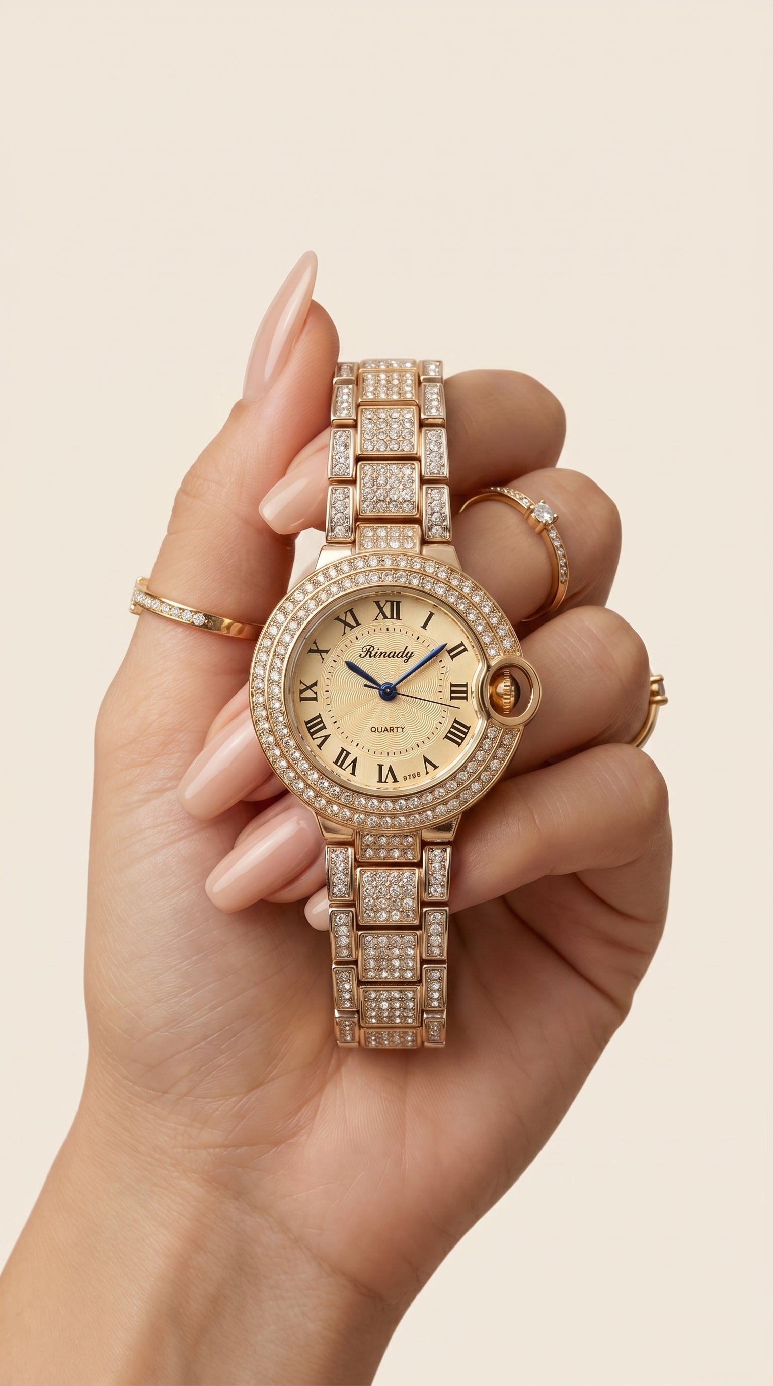 Imperial Roman Gold Diamond Watch