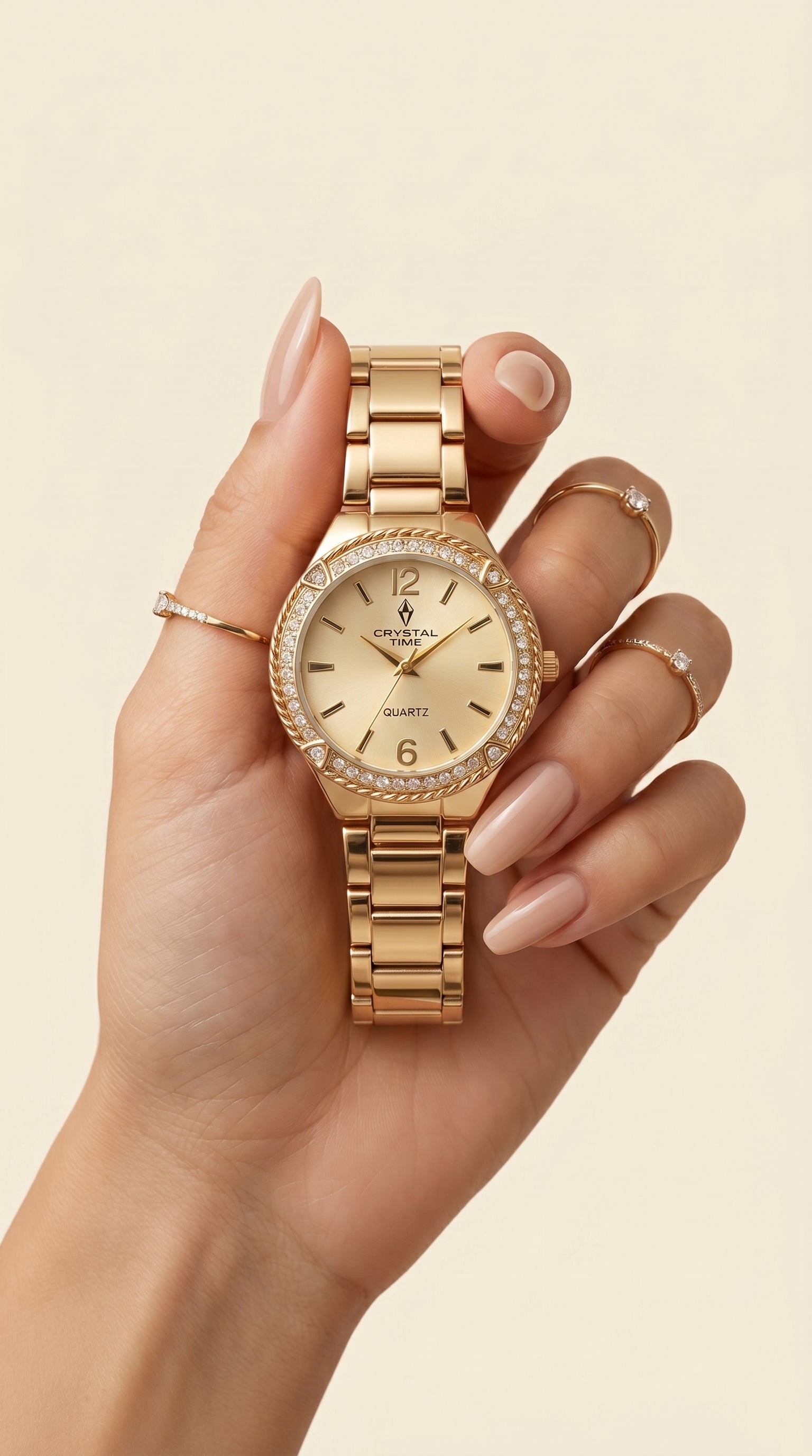 Golden Crystal Aura Timepiece