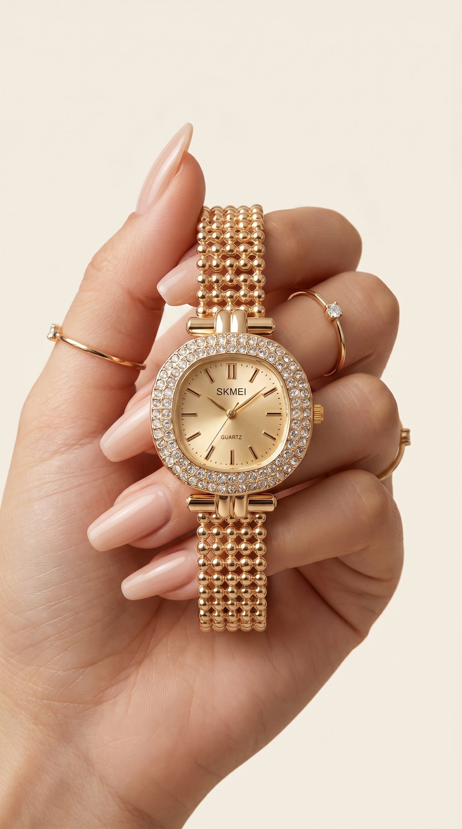 Stellar Gold Beaded Halo Watch