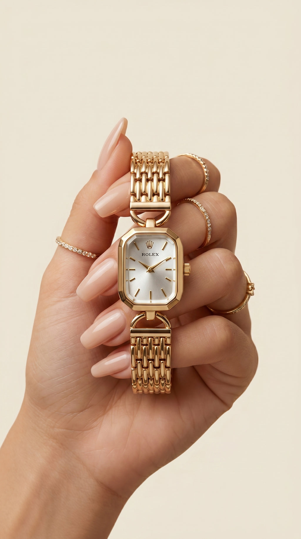 Classic Gold Emerald Cut Timepiece
