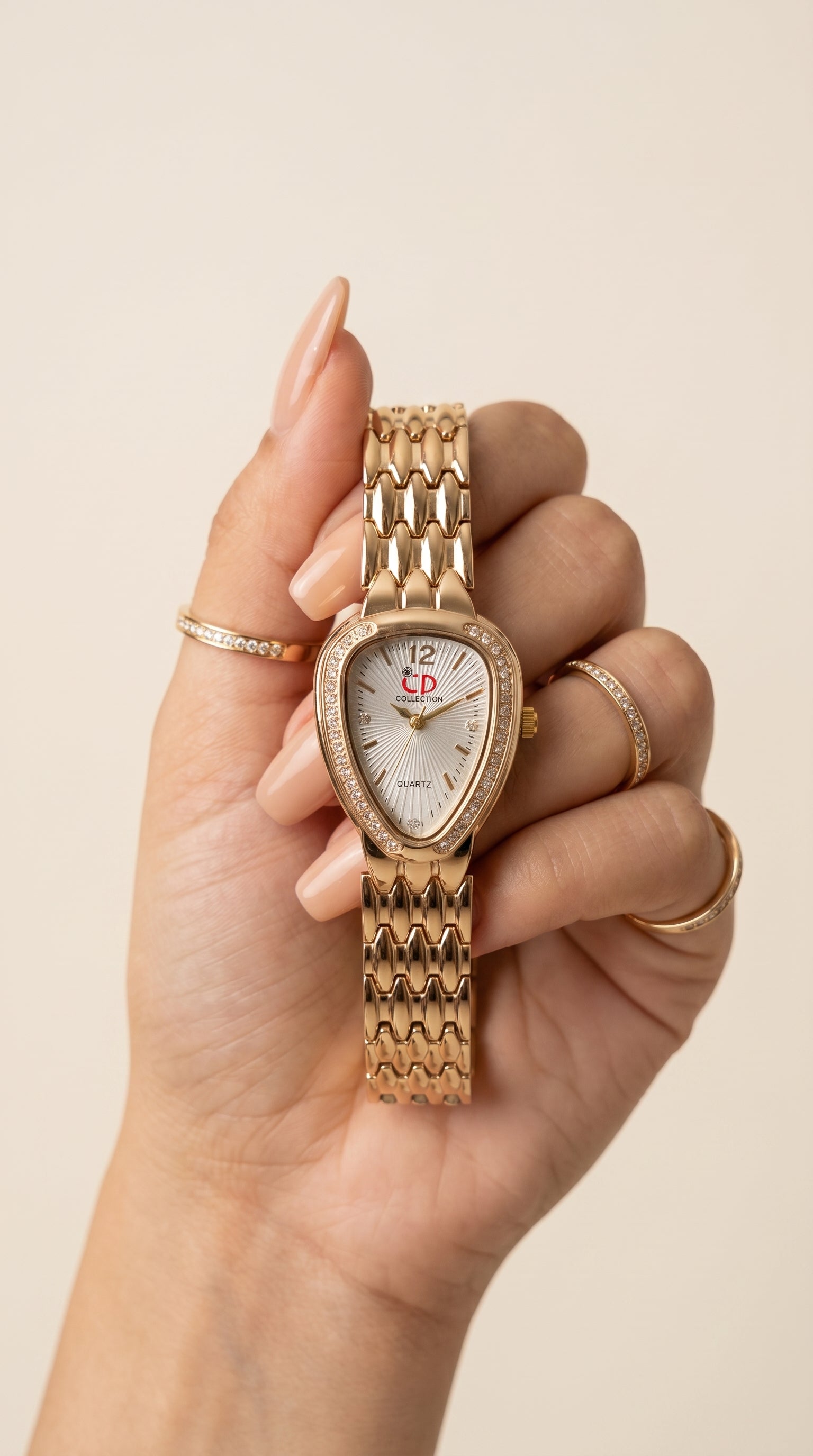 Majestic Serpent Gold Jeweled Watch