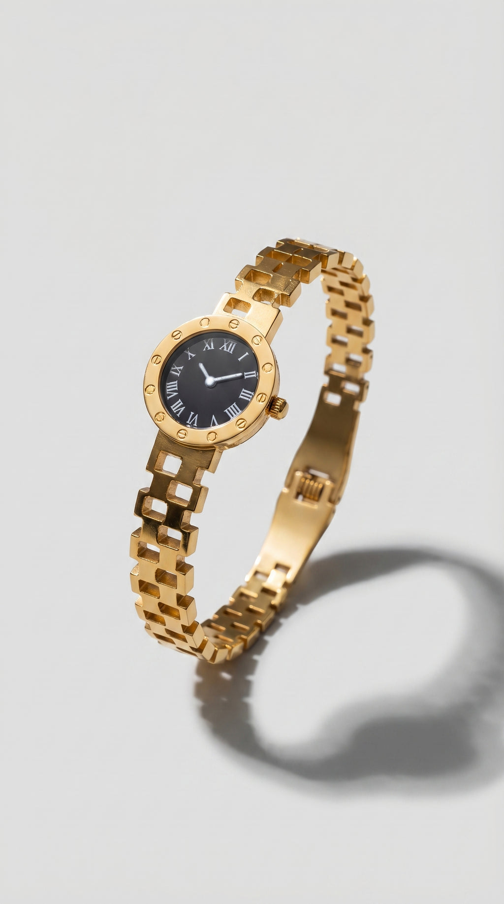 Roman Numeral Stainless Steel Watch-Link Bracelet