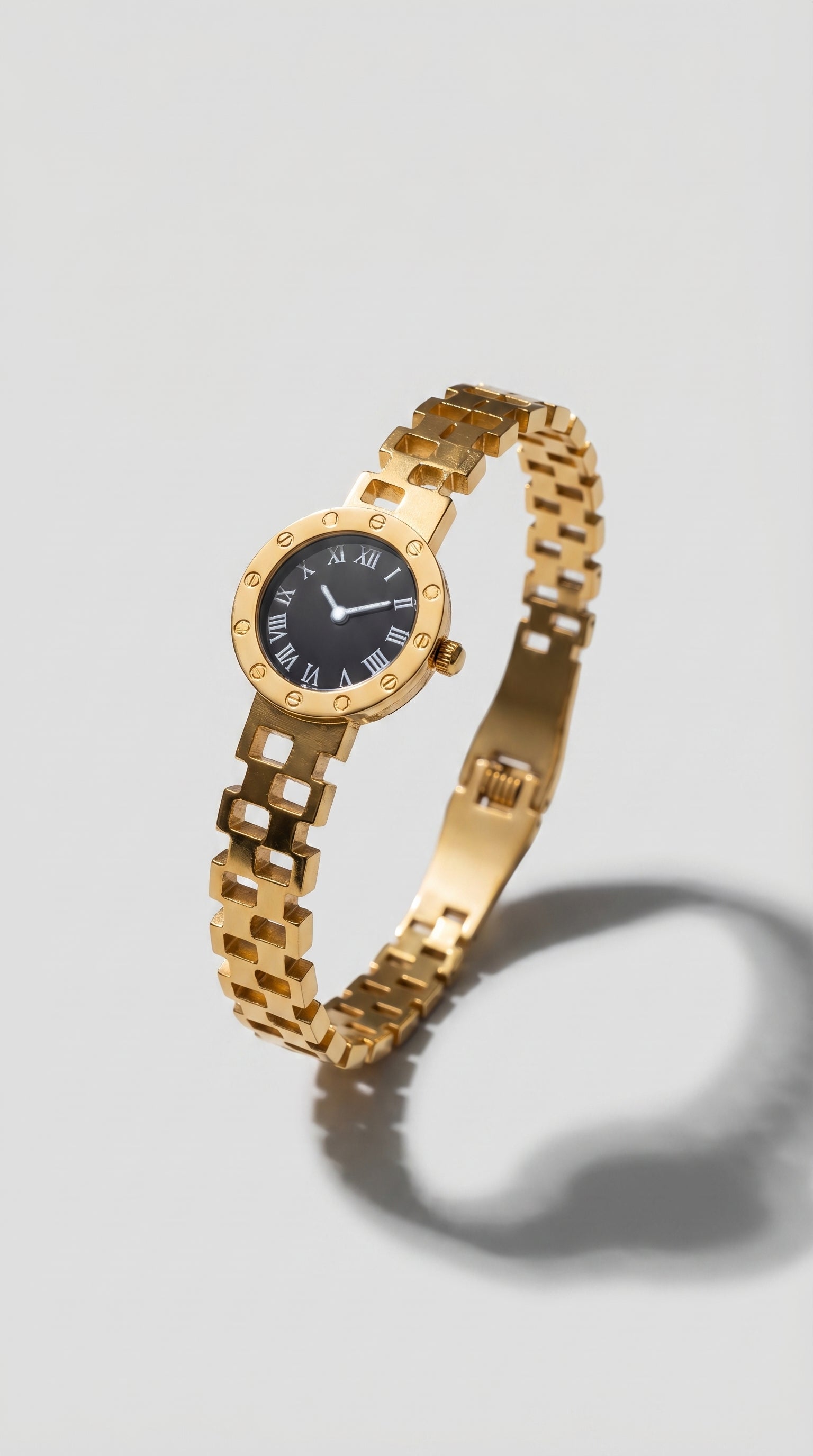 Roman Numeral Stainless Steel Watch-Link Bracelet