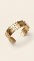 Gold Stainless Steel Wide Cuff Bracelet – Tarnish-Free Bangle