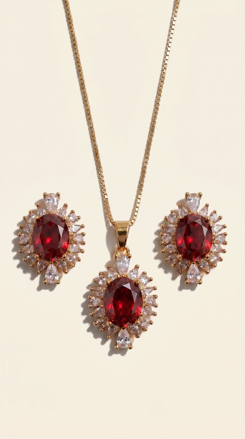 Champagne Gold Sunburst Jewelry Set