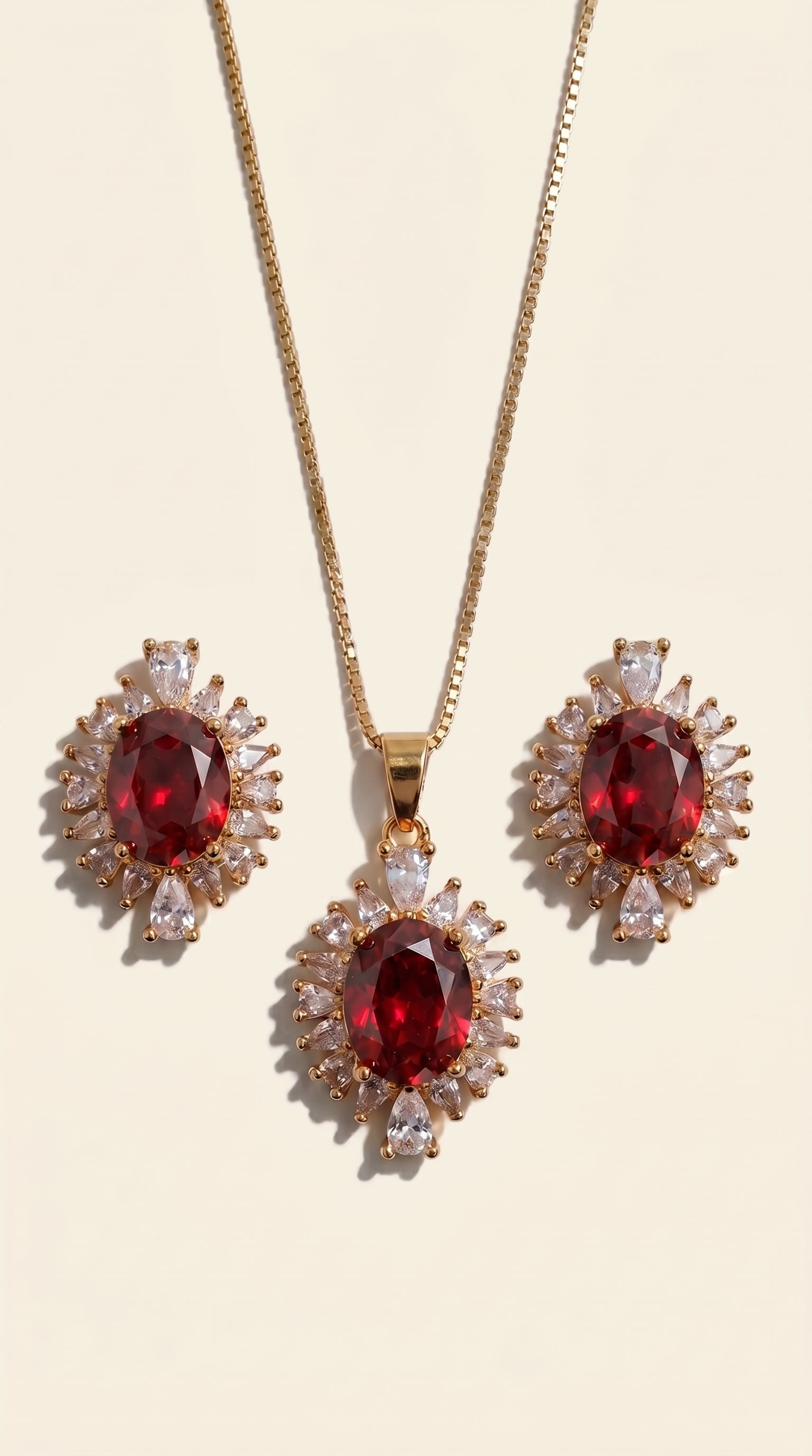 Champagne Gold Sunburst Jewelry Set