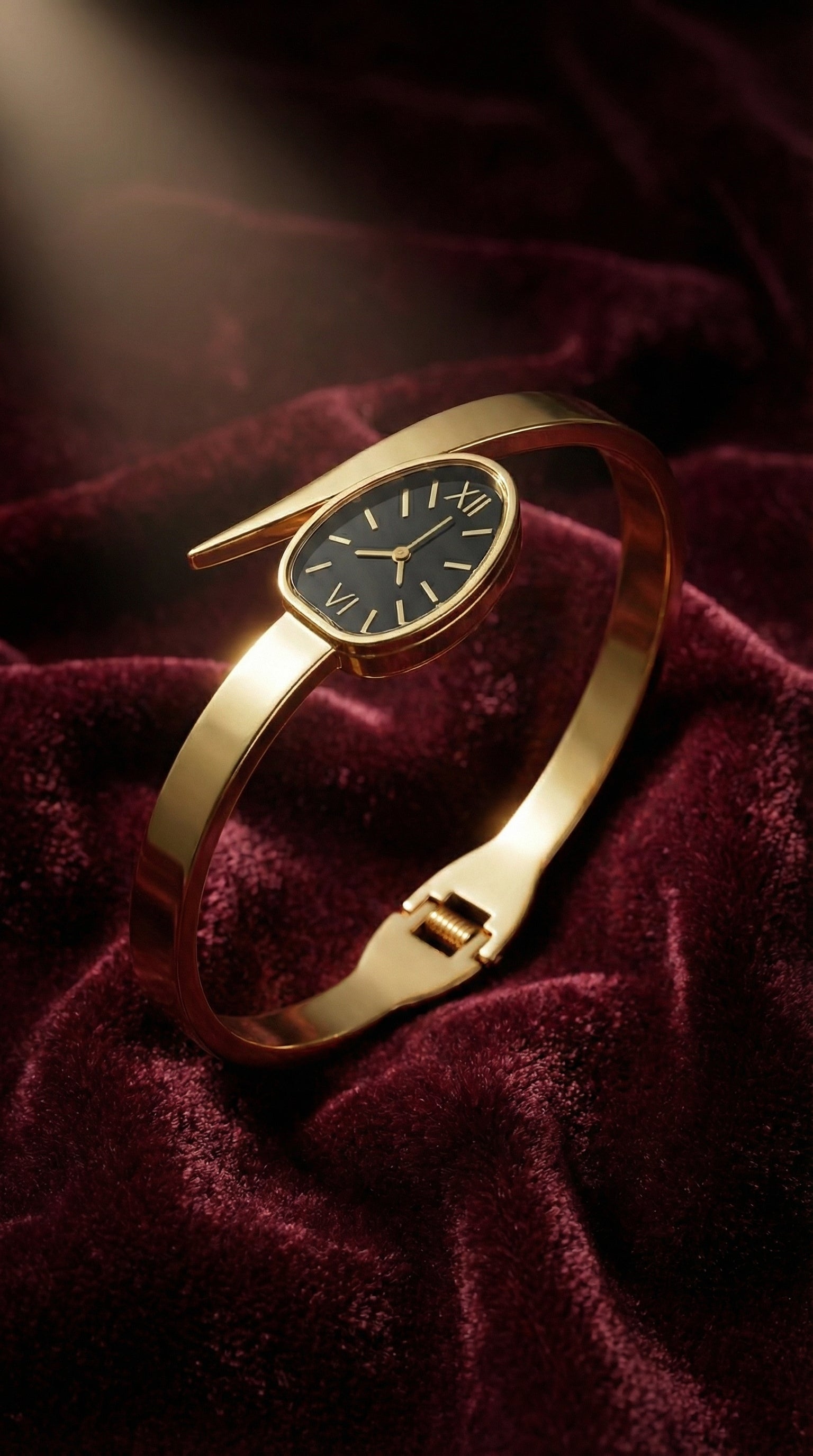 Luxury Snake-Style Stainless Steel Watch Bangle